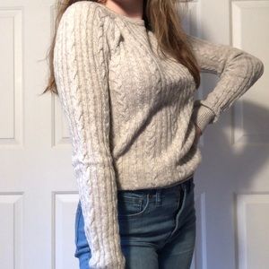 Grey, cable knit sweater - Jack Wills